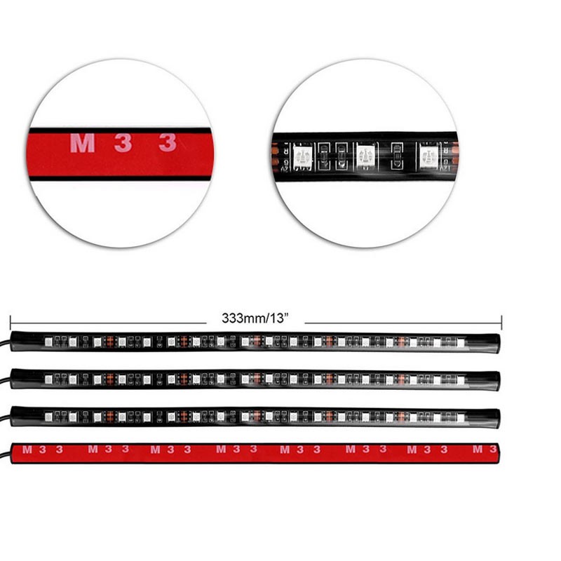 (Shop Amart) Bộ 9/12/18 đèn LED nháy theo nhạc trang trí nội thất xe ô tô