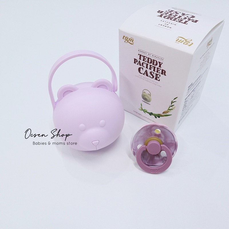 Hộp đựng ti giả có quai cầm, treo TGM Hàn Quốc tiện lợi, vệ sinh phù hợp nhiều loại ti Bibs, Avent, Chuchu, dr brown