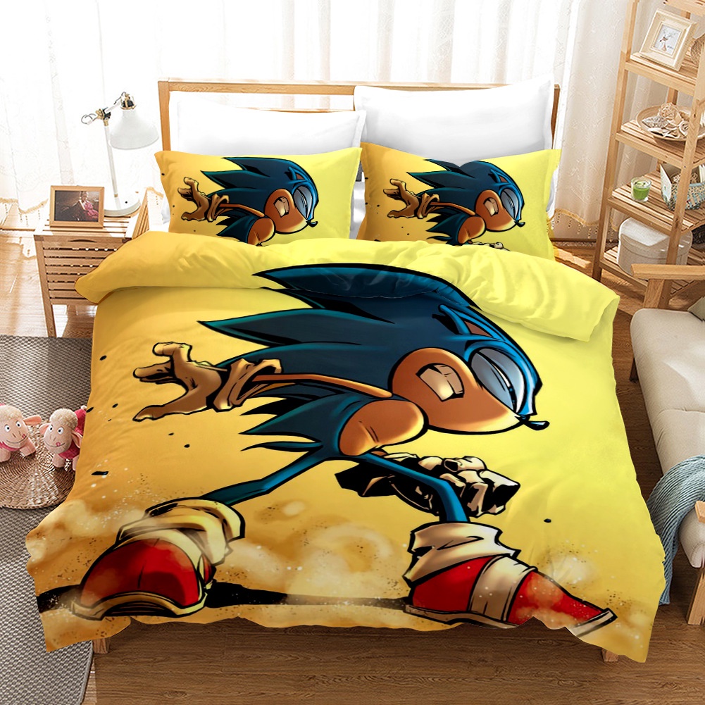 Bộ Chăn Ga Và Vỏ Gối In Hình Sonic The Hedgehog CG1