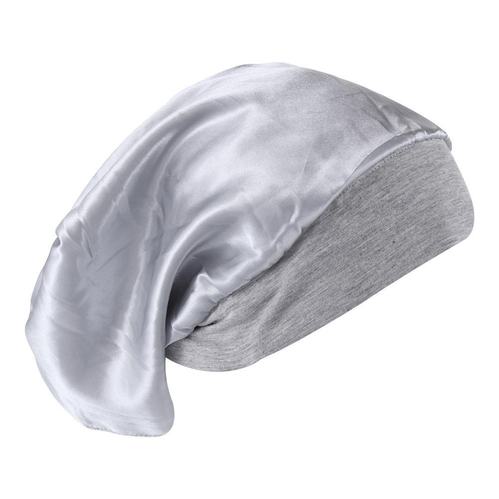 Mũ Trùm Đầu Kiêm Khăn Choàng Hai Lớp Bằng Satin Co Giãn Thời Trang