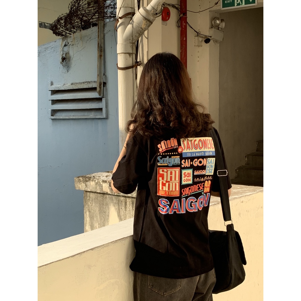 Áo thun Teeworld Saigonese Cô Ba Nam Nữ Đen Form Rộng Unisex | BigBuy360 - bigbuy360.vn
