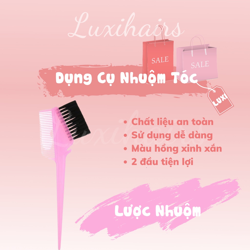 Lược Nhuộm Màu Hồng - Dụng Cụ Nhuộm Tóc Tại Nhà , Lược Nhuộm Cao Cấp Màu Hồng Xinh Xắn , Luxihairs