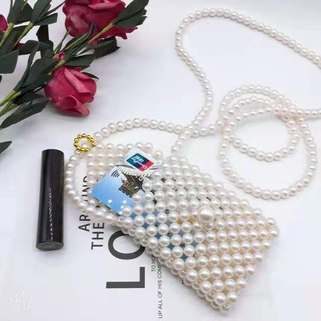 Túi Xách Mini Đính Ngọc Trai Phong Cách Retro Dành Cho Nữ và trẻ em