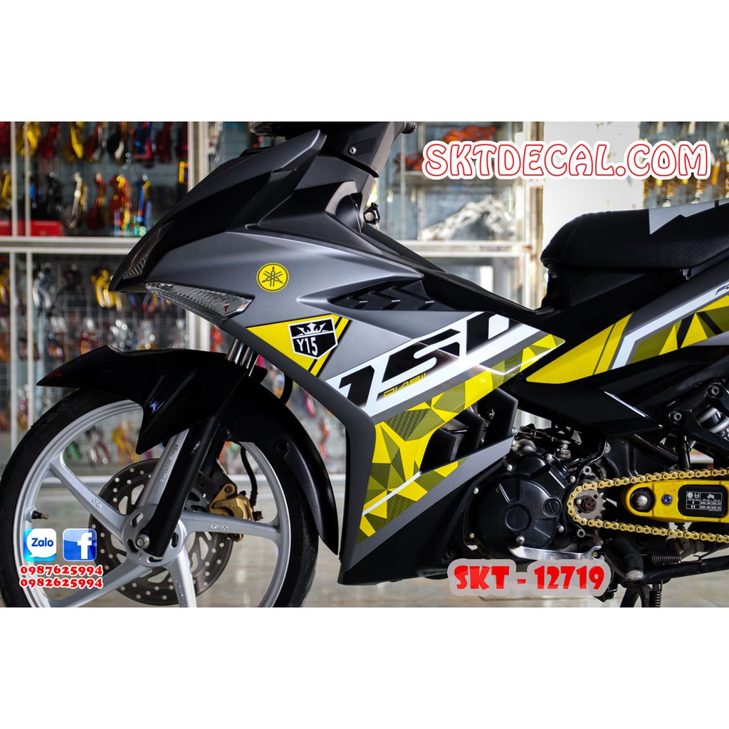 Tem rời exciter 150 xám vàng y15zr