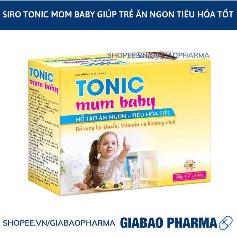 Siro TONIC MUM BABY giúp trẻ ăn ngon miệng , tăng khả năng hấp thụ chất - Hộp 20 ống 5.0