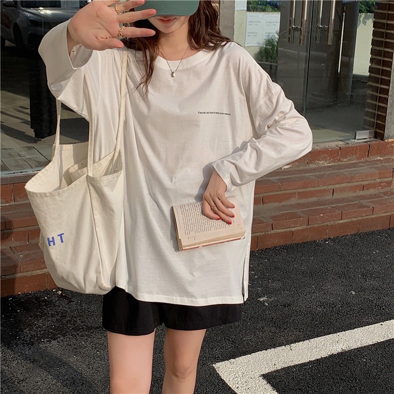 Áo thun dài tay nam nữ, áo phông studio1996 dài tay chất cotton form rộng in hình chữ xinhh