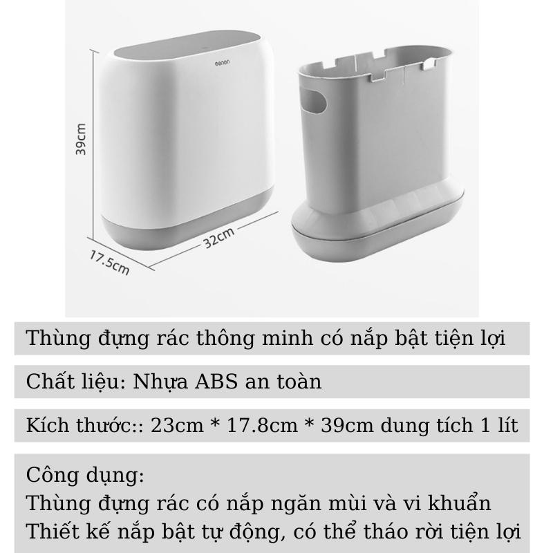 Thùng Đựng Rác Thông Minh Văn Phòng Có Nắp Đậy Sọt Rác ECOCO Phân Loại Rác Tiện Lợi