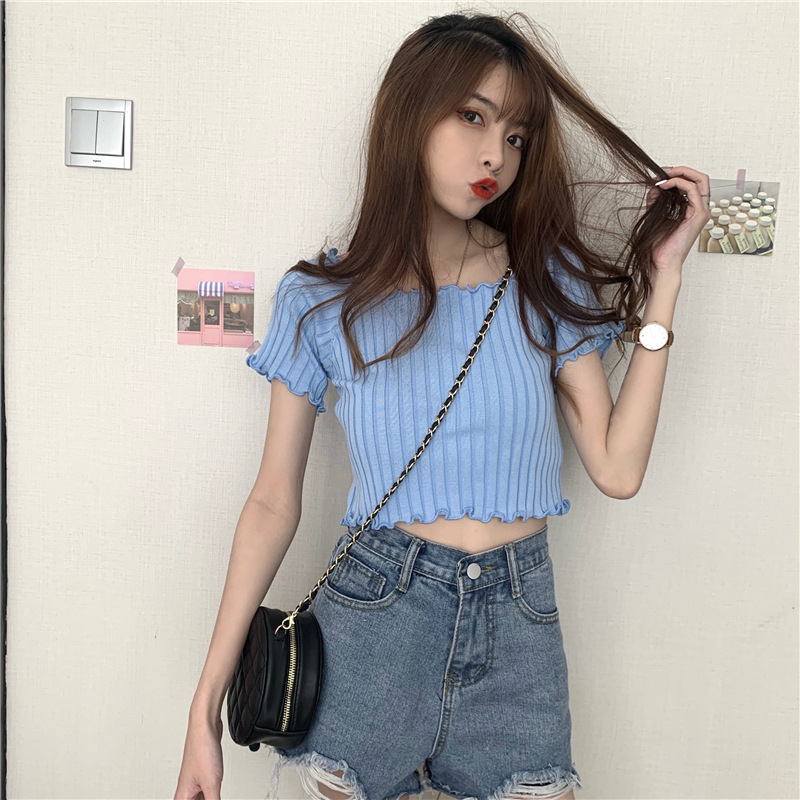 Áo Thun Dệt Kim Tay Ngắn Thời Trang Cho Nữ | BigBuy360 - bigbuy360.vn