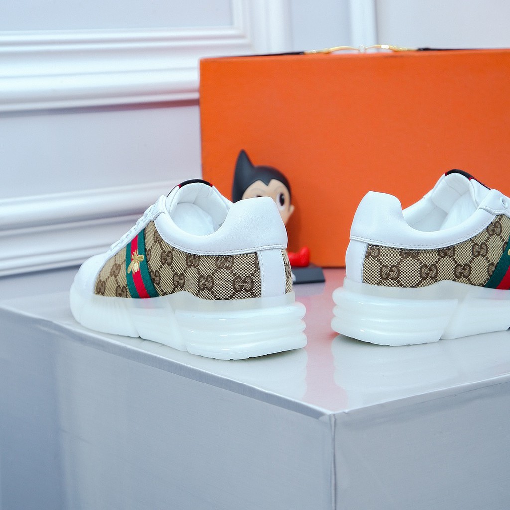 Giày sneakers nam da thật GUCCI GG GC kiểu dáng trẻ trung kết hợp với họa tiết cổ điển