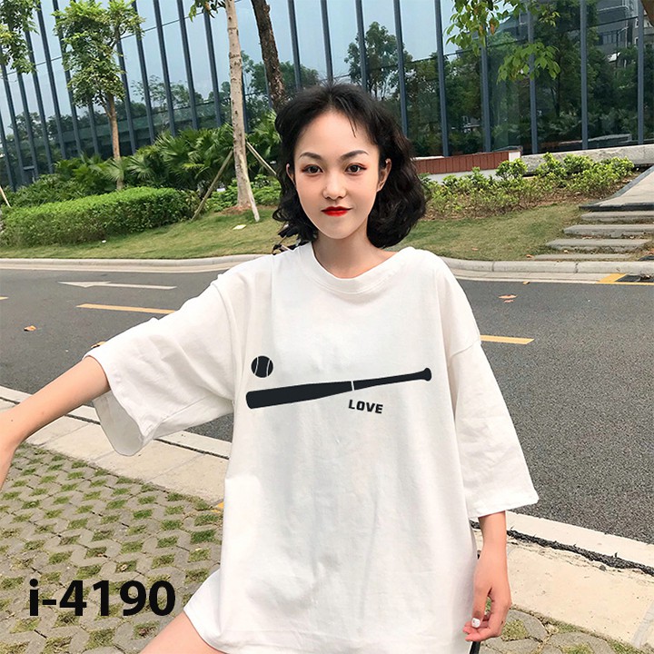 I4190 Áo phông nư Unisex họa tiết bóng chày