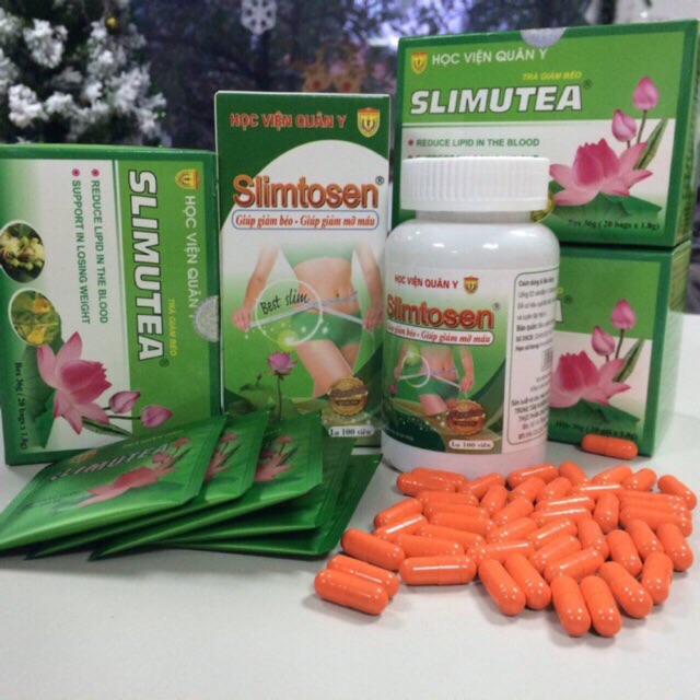 Liệu trình giảm cân của Học viện Quân Y gồm 1 hộp thuốc 100 viên và 2 hộp trà giảm cân (hàng chính hãng date mới)