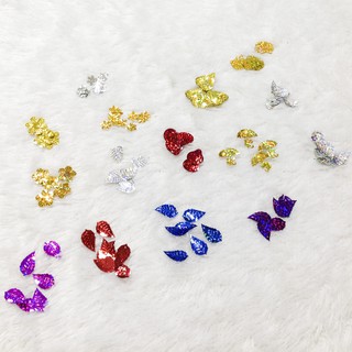 15 Lá kim sa nhiều màu trang trí cây tài lộc làm đồ thủ công móc khóa handmade