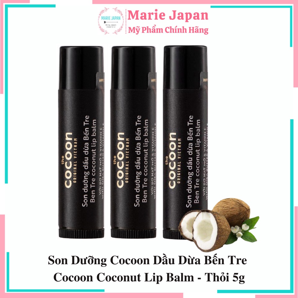 Son Dưỡng Cocoon Dầu Dừa Bến Tre  Cocoon Coconut Lip Balm - Thỏi 5g