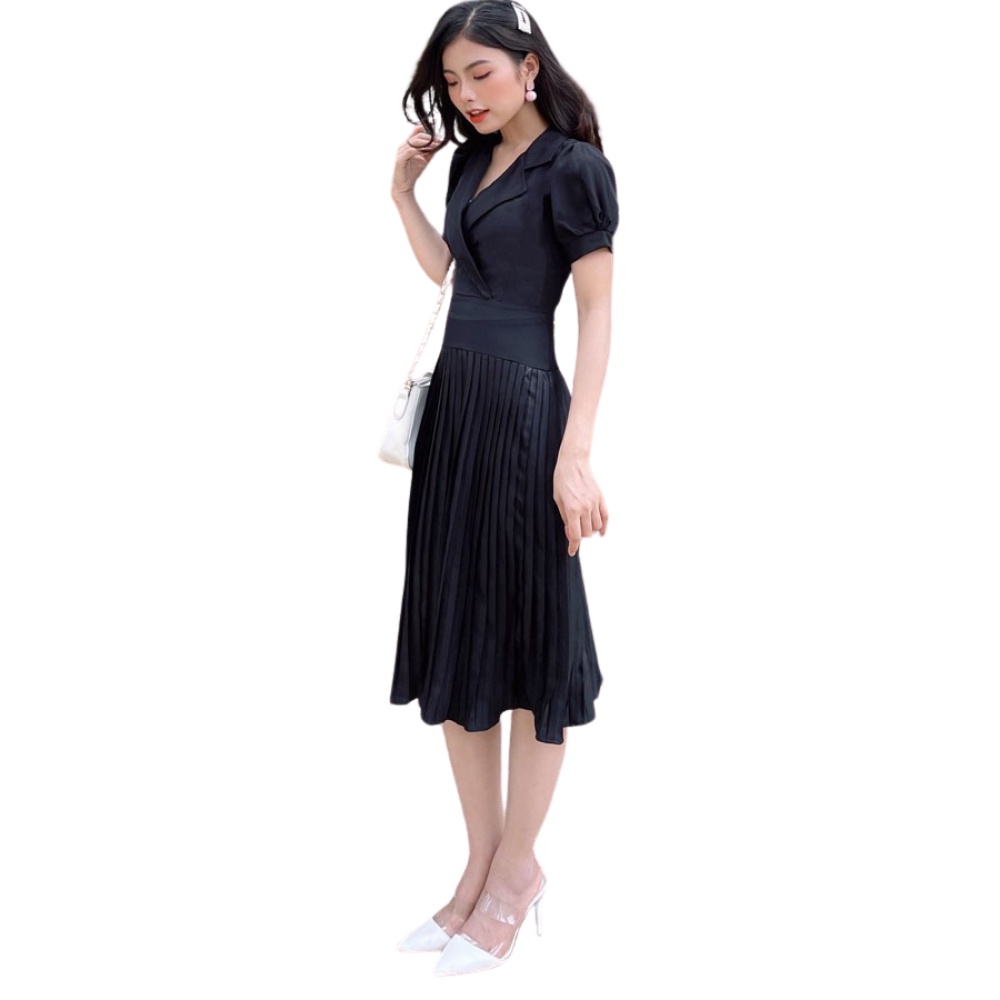 Đầm Váy Nữ Tay Bồng Cổ Chữ K  - QA00183