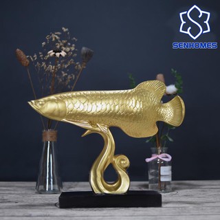 Tượng Cá Rồng Vàng Trang Trí Nội Thất Phong Thủy Mang Lại Nhiều May Mắn Thinh Vượng