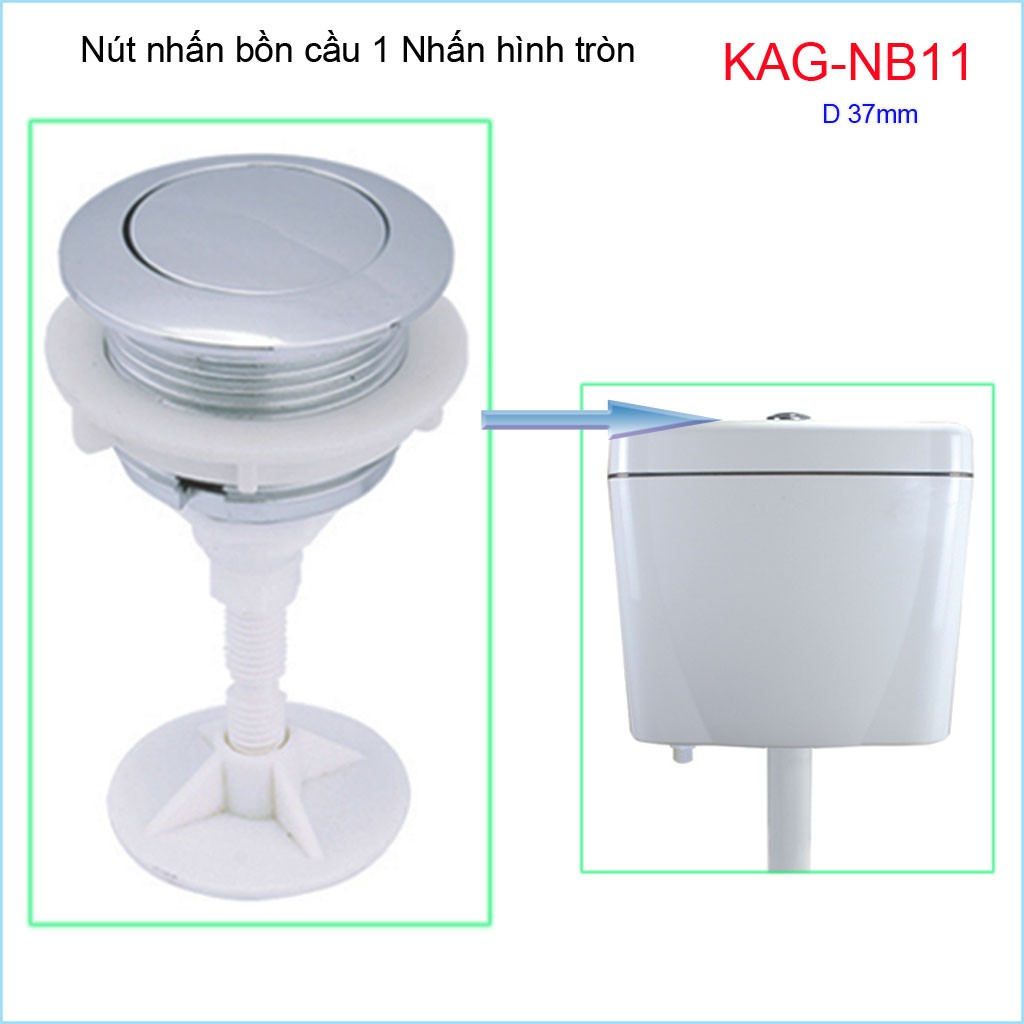 Nút nhấn xả bồn cầu, nút nhấn cầu xả 1 nhấn Kace KAG-NB11