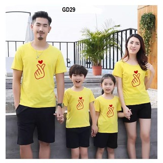 Áo Gia Đình, Đồng Phục Nhóm vải cotton hình THẢ TYM Co Giãn, Thấm Hút_GD29