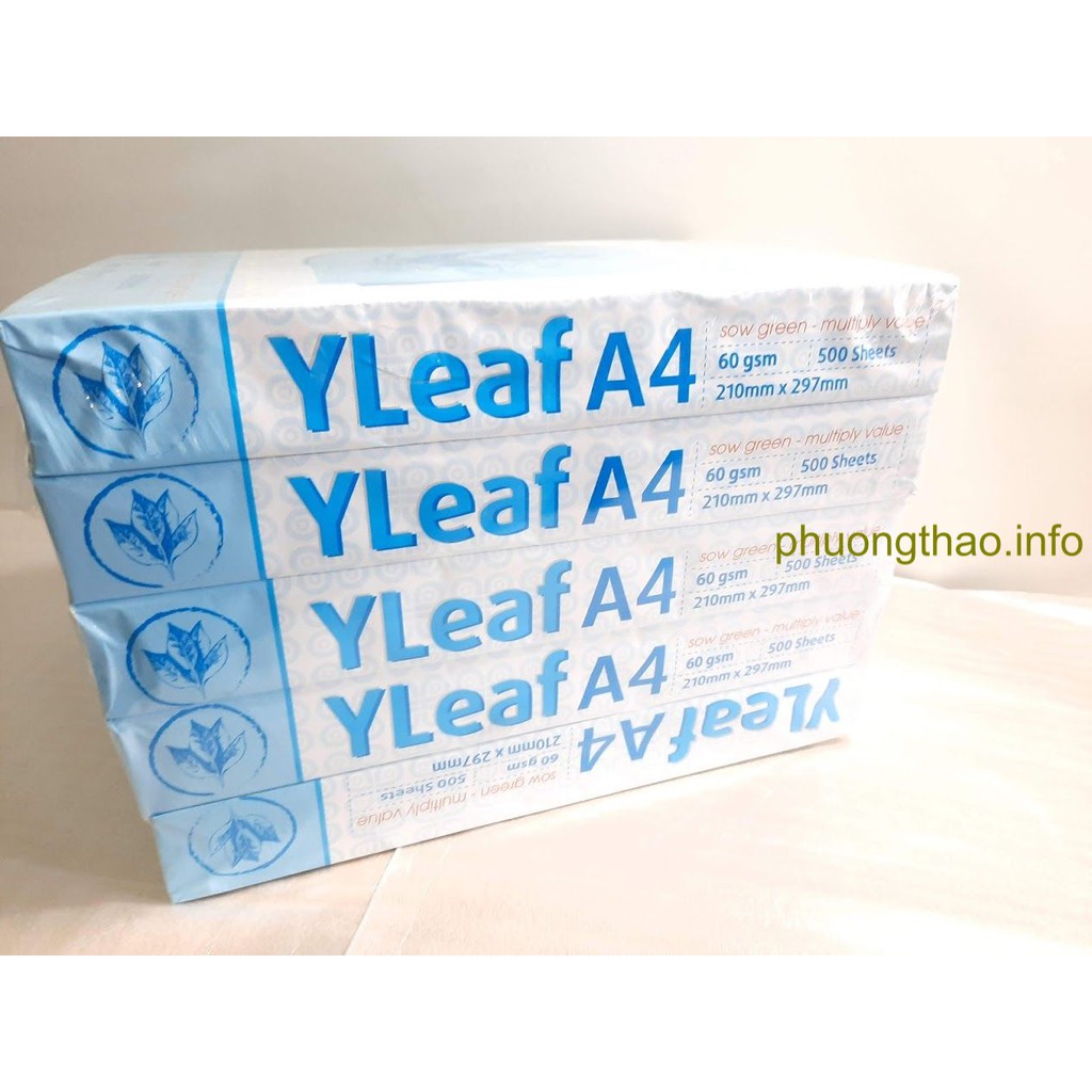 [ Giá tại kho ] Giấy An Hòa - Yleaf A4/ ĐL60 - 500 tờ/ram ( Made in Việt Nam )