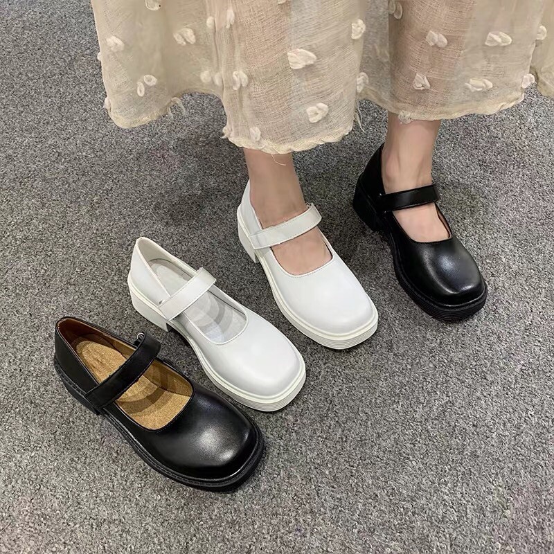 (ORDER-) GIÀY LOLITA ULZZANG QUAI NGANG Giày Da Đế Dày Mũi Tròn quai dan Kiểu Hàn Quốc Cá Tính Cho Nữ oxford | BigBuy360 - bigbuy360.vn