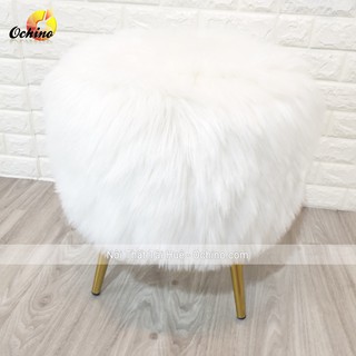 Ghế ngồi Trang Điểm, Đôn Tròn Lông Hồ ly Cao Cấp (Hàng Có Sẵn)