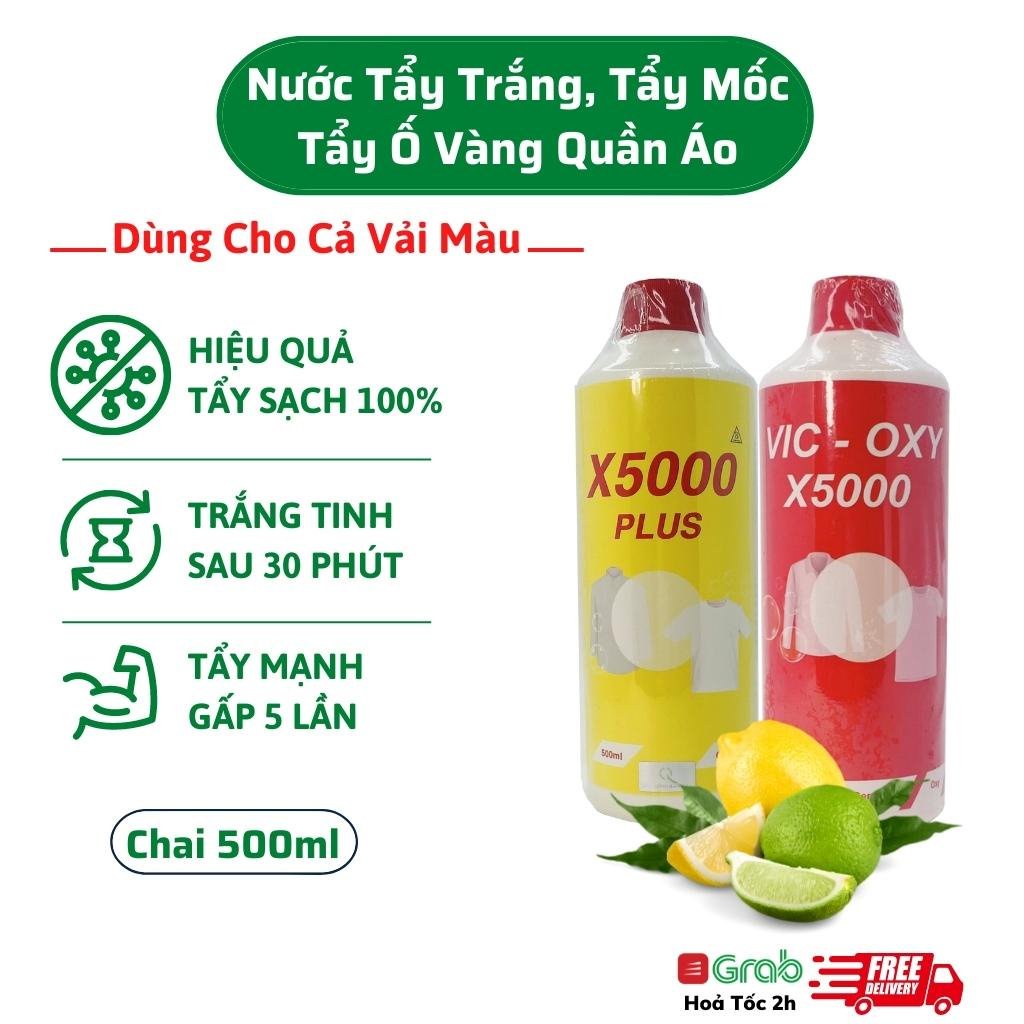 Thuốc tẩy, nước tẩy trắng, tẩy mốc, vết ố quần áo, chăn ga... - Tẩy trắng quần áo X5000