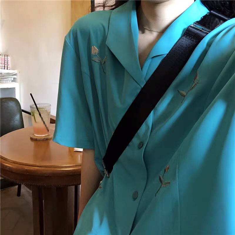 Set xanh vest ngắn tay chân váy hoa thêu chất mát - set áo vest chân váy hàn quốc | BigBuy360 - bigbuy360.vn