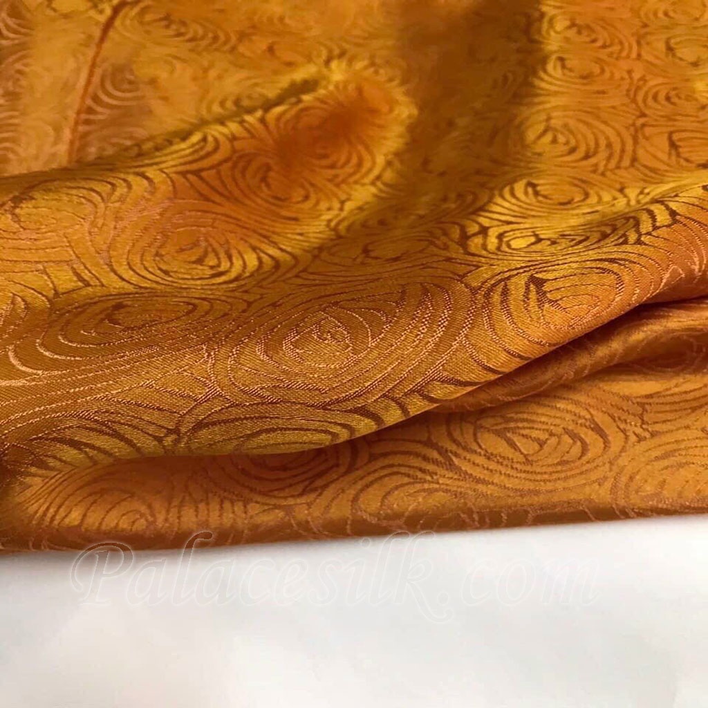 Vải lụa tơ tằm may  áo dài HOA HỒNG Palacesilk, dệt thủ công, khổ 90cm