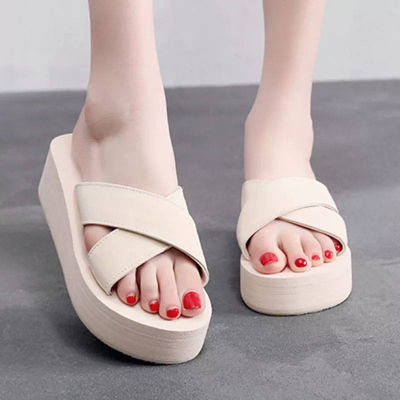 Dép Nữ Đế Dày Quai Chéo Thời Trang Hàn Quốc