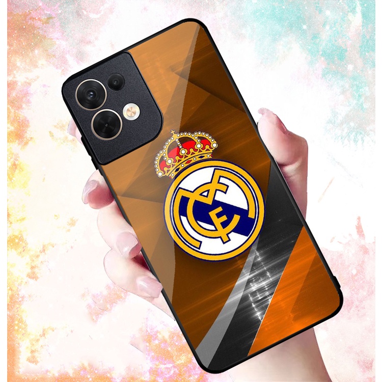 Ốp Lưng OPPO RENO 8 4G, RENO 8 5G, RENO 8Z 5G mặt kính cường lực cao cấp In hình Câu Lạc Bộ Bóng Đá