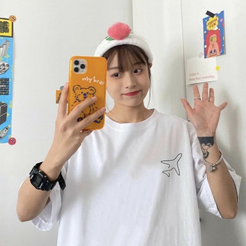 Áo thun tay lỡ Unisex máy bay