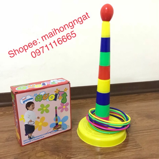 Đồ chơi giáo dục bộ ném vòng màu sắc là giáo cụ dạy học giúp cho bé thông minh sáng tạo phát triển trí tuệ GC28