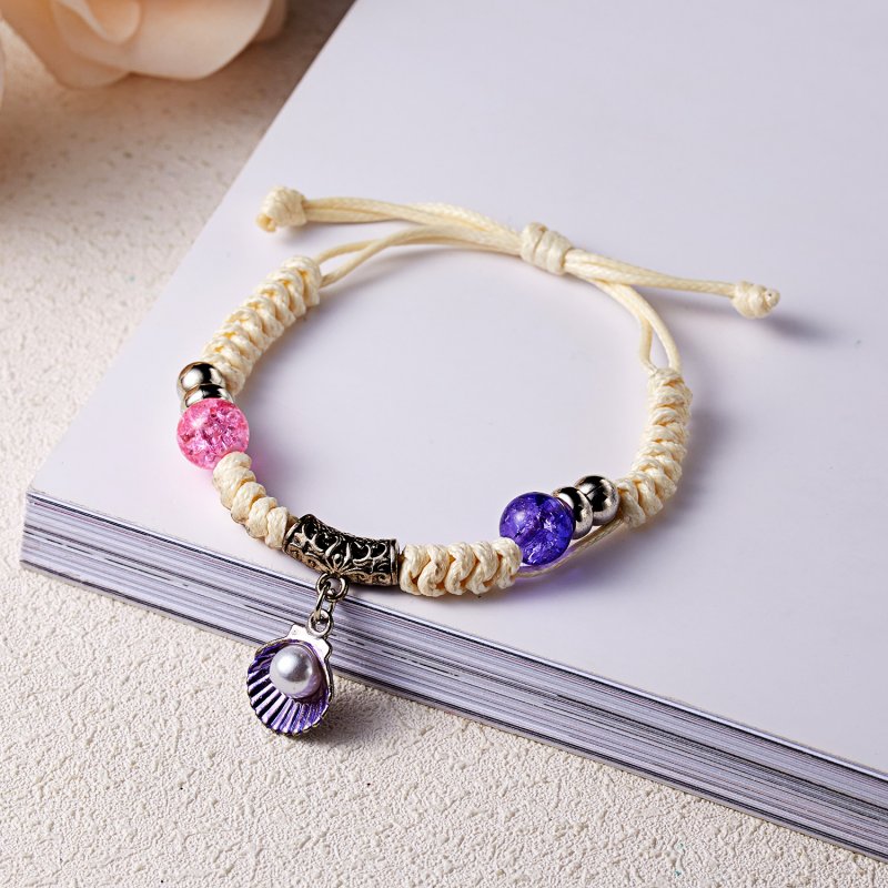Vòng tay dây bện BELLA-Bee xỏ hạt handmade có thể điều chỉnh kích cỡ dành cho nữ