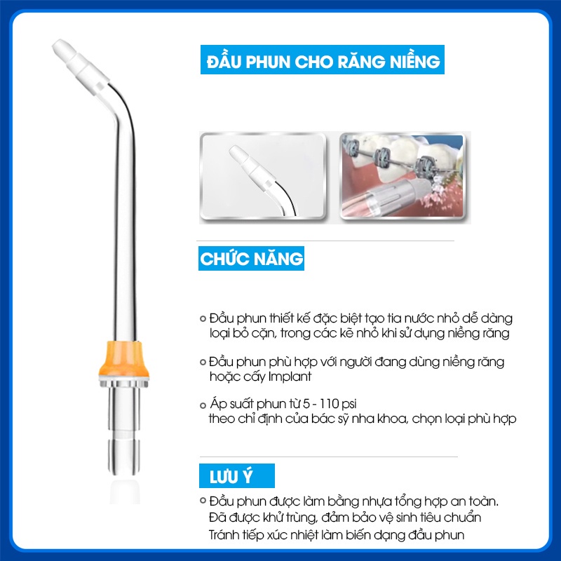 Đầu xịt chỉnh nha máy tăm nước chính hãng Bair BF 8 Pro, chuyên dùng cho răng niềng