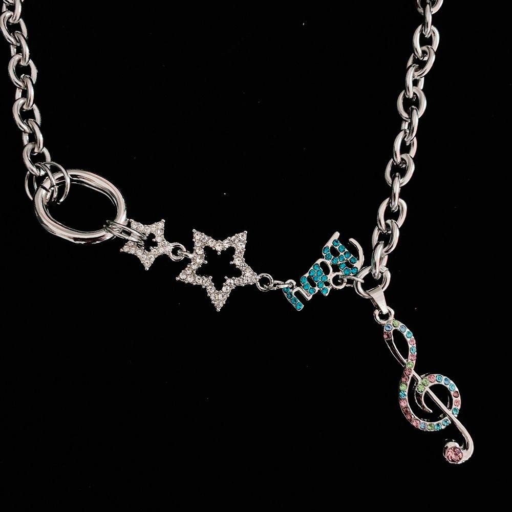 Vòng cổ Hai Lớp Mặt Ngôi Sao Hình Học Đơn Giản Phong Cách Hàn Quốc