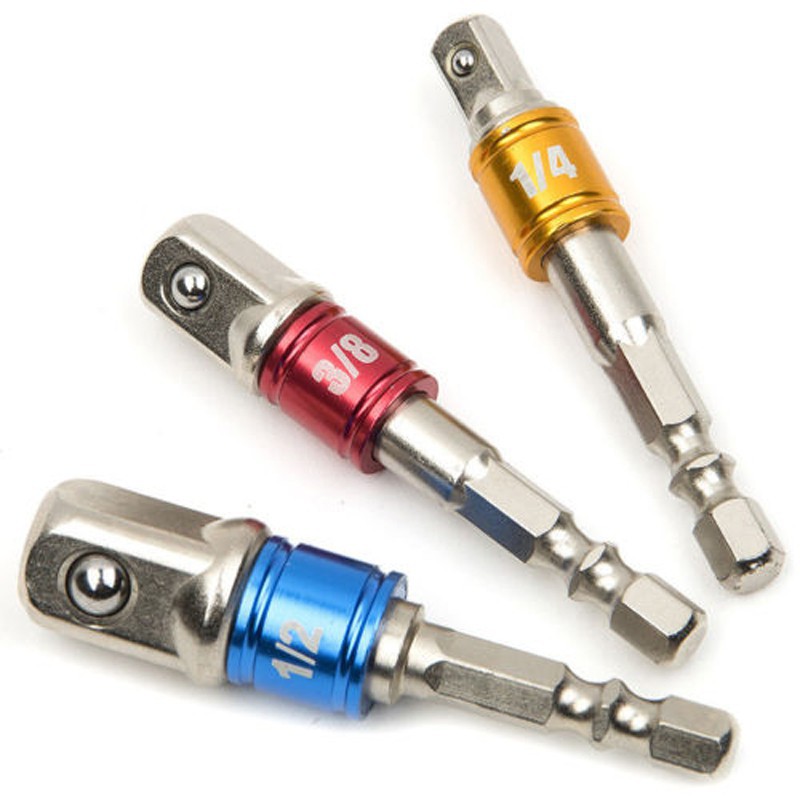 Bộ 3 đầu cần xiết nụ dùng cho máy khoan điện 1/4” 3/8” 1/2”