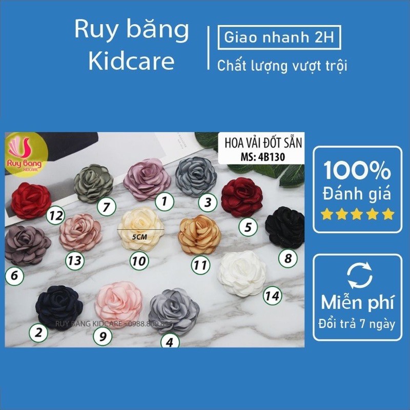 [Mã SKAMLTSM9 giảm 10% đơn 99K] Hoa lụa phụ kiện làm hoa cài áo phụ kiện may mặc và kẹp tóc dây buộc tóc handmade