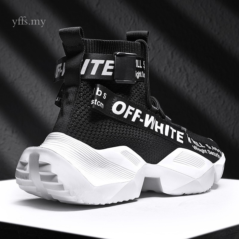Giày thể thao nam cổ cao phong cách Off-White cá tính | BigBuy360 - bigbuy360.vn