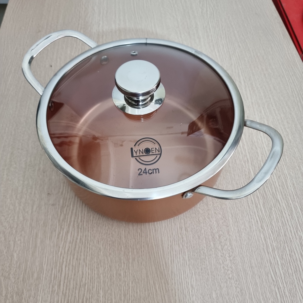 Nắp vung kính inox nồi chảo Lyncen 16cm 18cm 20cm 22cm 24cm 26cm 28cm 30cm