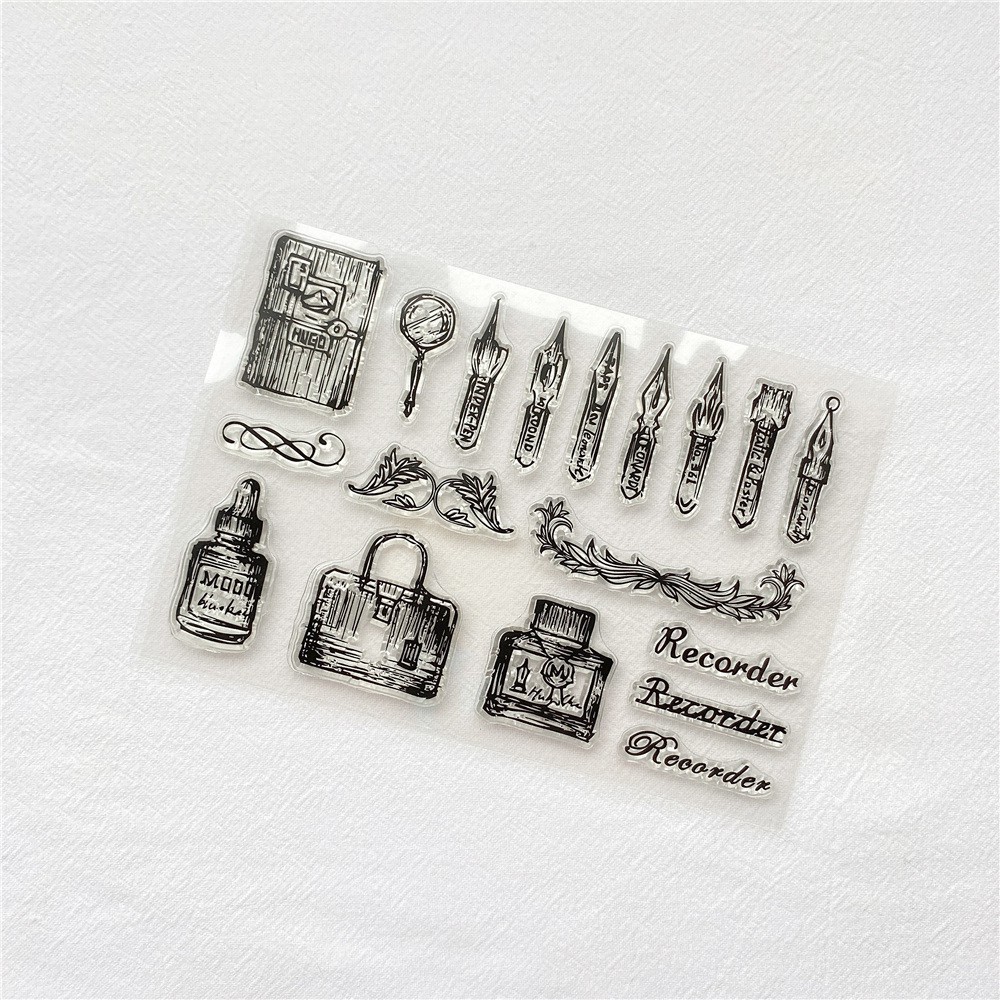Con Dấu Trong Suốt Bằng silica gel Với Họa Tiết Chữ date, Phong Cách vintage Trang Trí Scrapbook