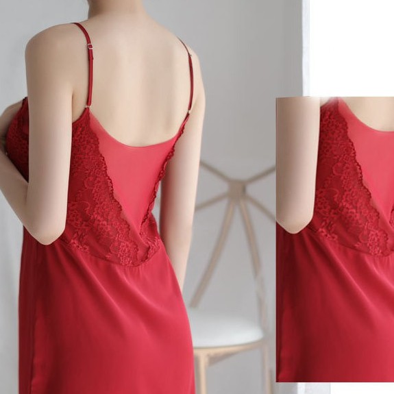 Váy ngủ sexy Bigsize phi lụa hai dây phối lưới ren lưng🔥kèm mút ngực🔥 đồ ngủ satin lụa sexy cao cấp sale giá rẻ | BigBuy360 - bigbuy360.vn