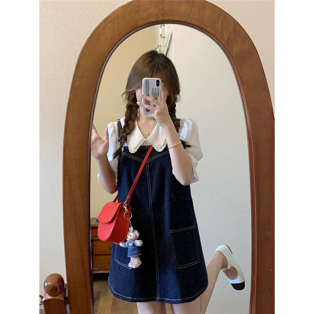 Váy Yếm Denim Tay Phồng Thời Trang Hàn Quốc Sành Điệu 63856