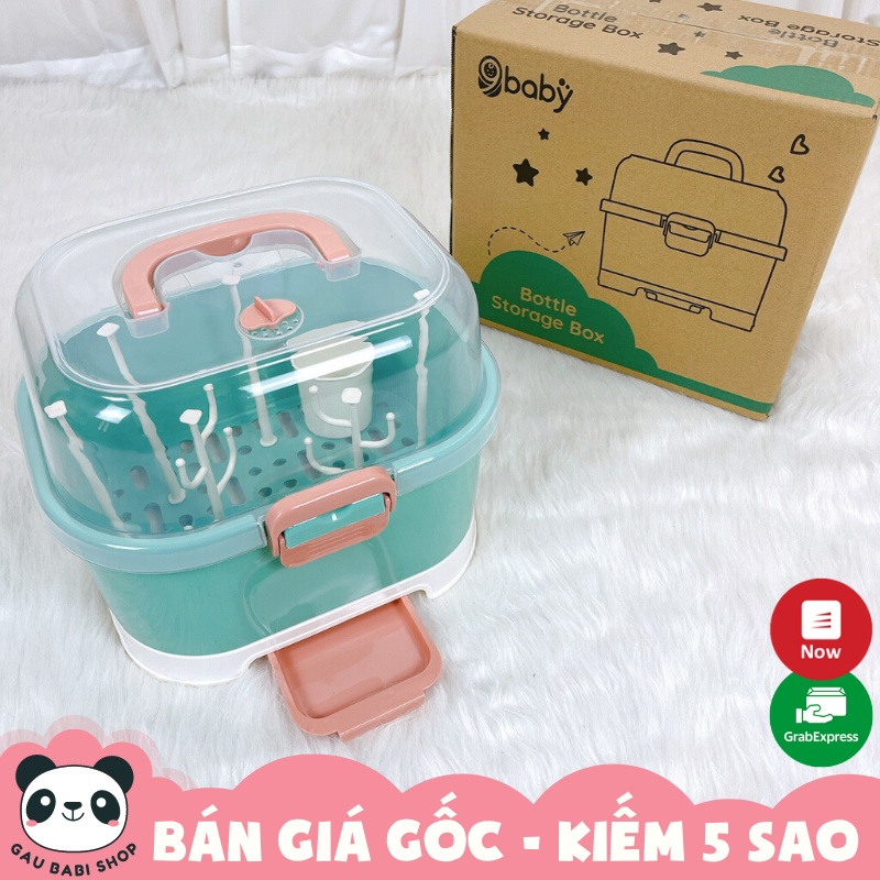 FREE SHIP !!! Khay úp bình sữa JUPIN hiệu 9BABY mẫu mới màu xanh