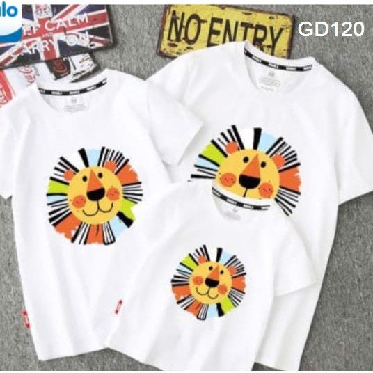 ÁO THUN GIA ĐÌNH MẶT SƯ TỬ GIÁ RẺ TẬN XƯỞNG MAY