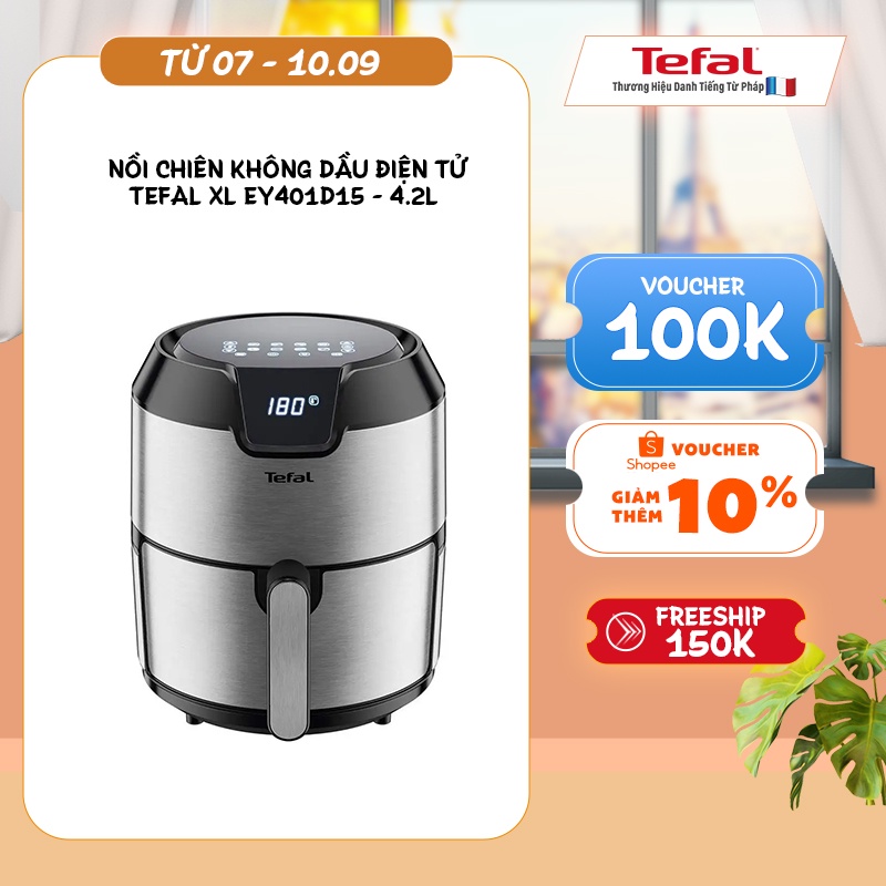 [Mã ELTEFAL09 giảm 5% đơn 500K] Nồi chiên không dầu Tefal EY401D15