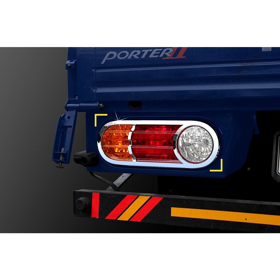 Ốp mạ xi Inox Ốp mạ đèn hậu Porter II H100 H150 xe tải hyundai 1 tấn