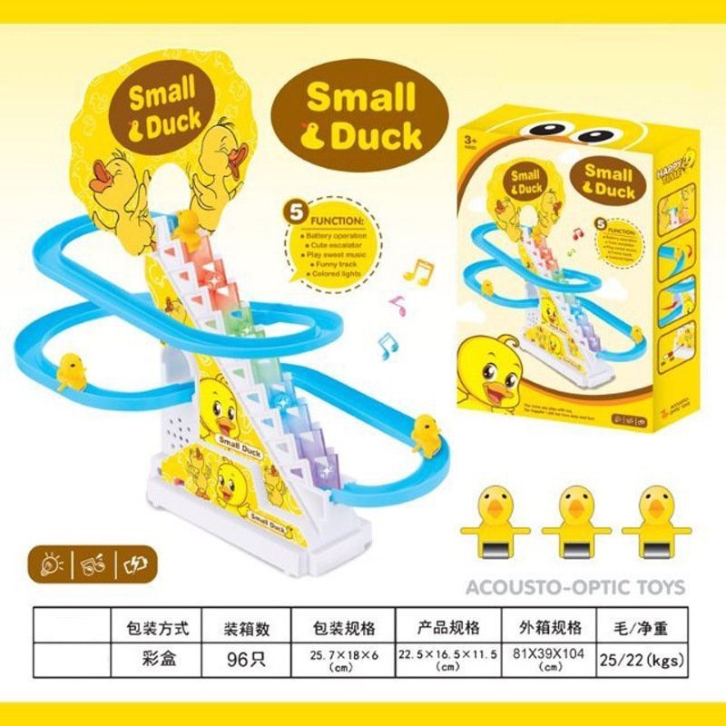 Đồ Chơi Cầu Trượt Vịt Leo Thang, Có Đèn, Có Nhạc Vui Tai Cho Bé Sơ Sinh, Kèm 3 Chú Vịt Con
