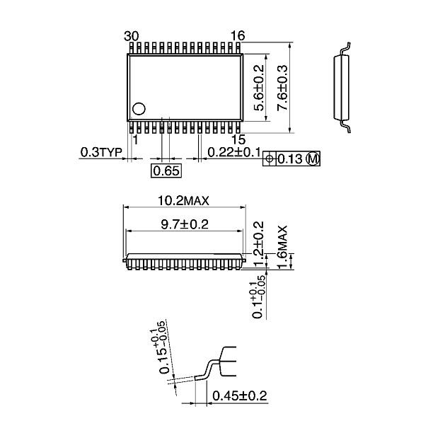 [1 CÁI] Đế nạp IC dán SSOP30 - 0.65mm