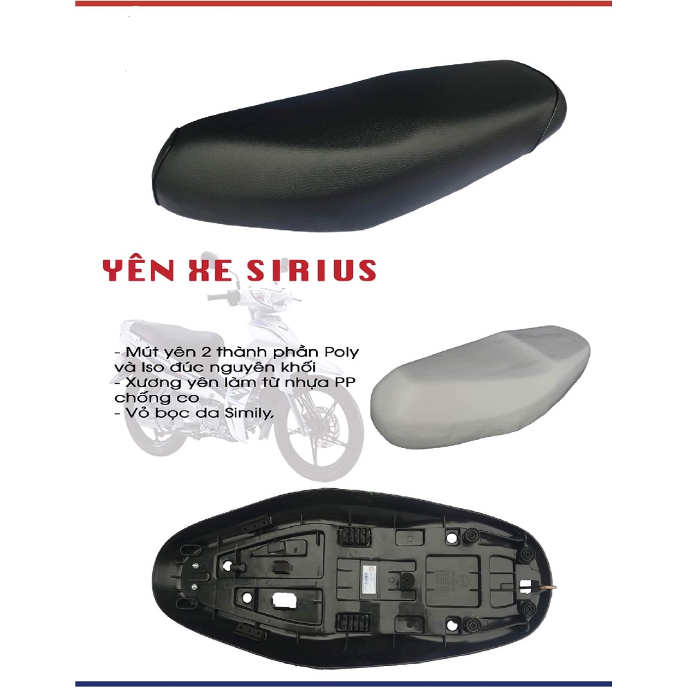 Yên xe Yamaha Sirius form chuẩn nguyên chiếc - Bảo hành 12 tháng