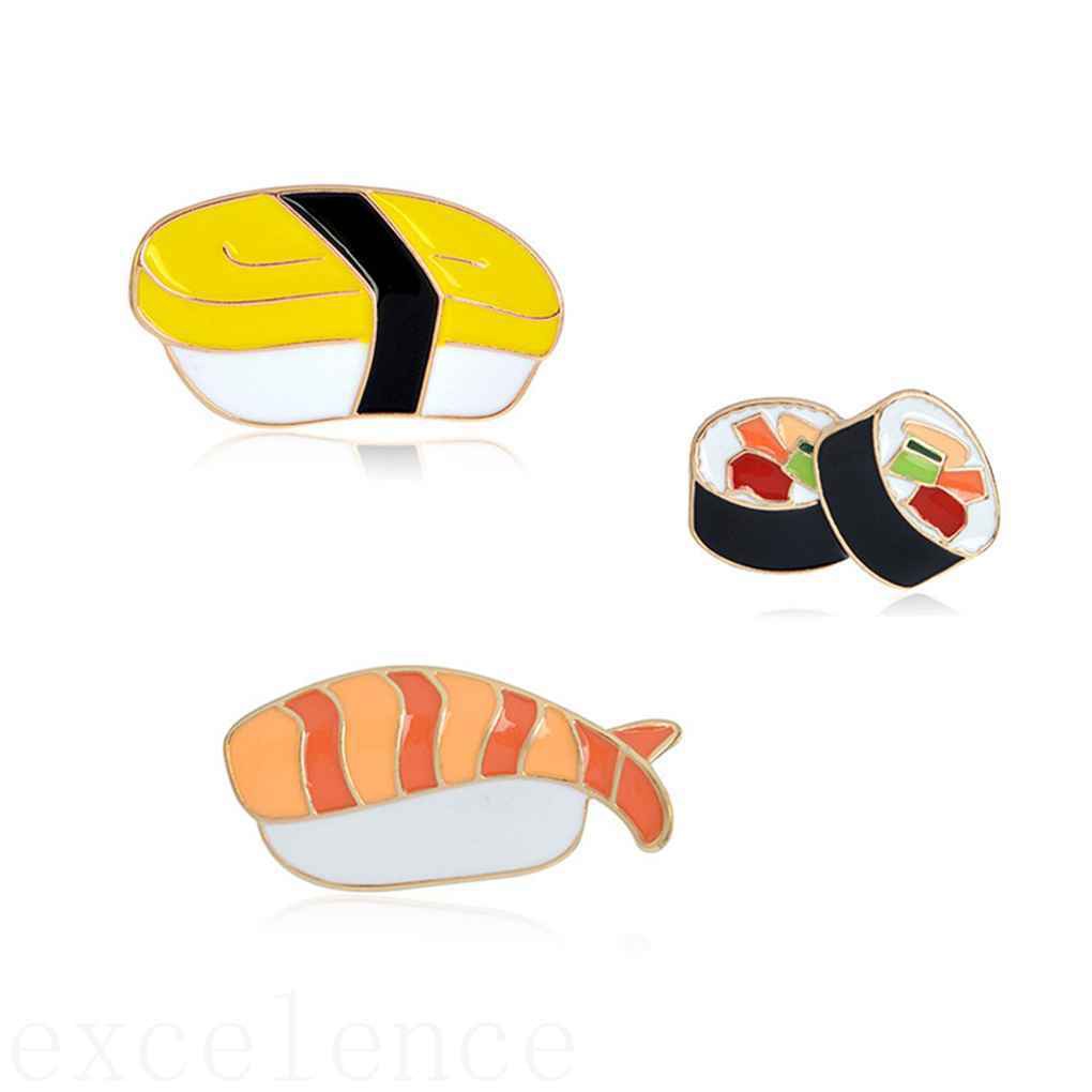 Set 3 Ghim Cài Áo Hình Sushi Dễ Thương