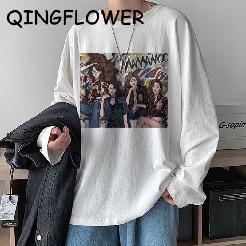 Autumn 2021 new Korean version loose ins college style lantern sleeve thin long-sleeved t-áo thun women s student top tide mamamoo